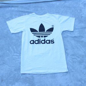 adidas basic white & black graphic tee shirt